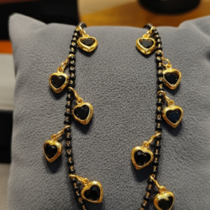 Crystal Hearts Pendant Short Mangalsutra
