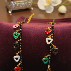 Multicolor Hearts Pendant Short Mangalsutra