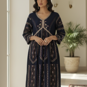 Women Floral Printed Anarkali dress Rayon Cotton with Trousers