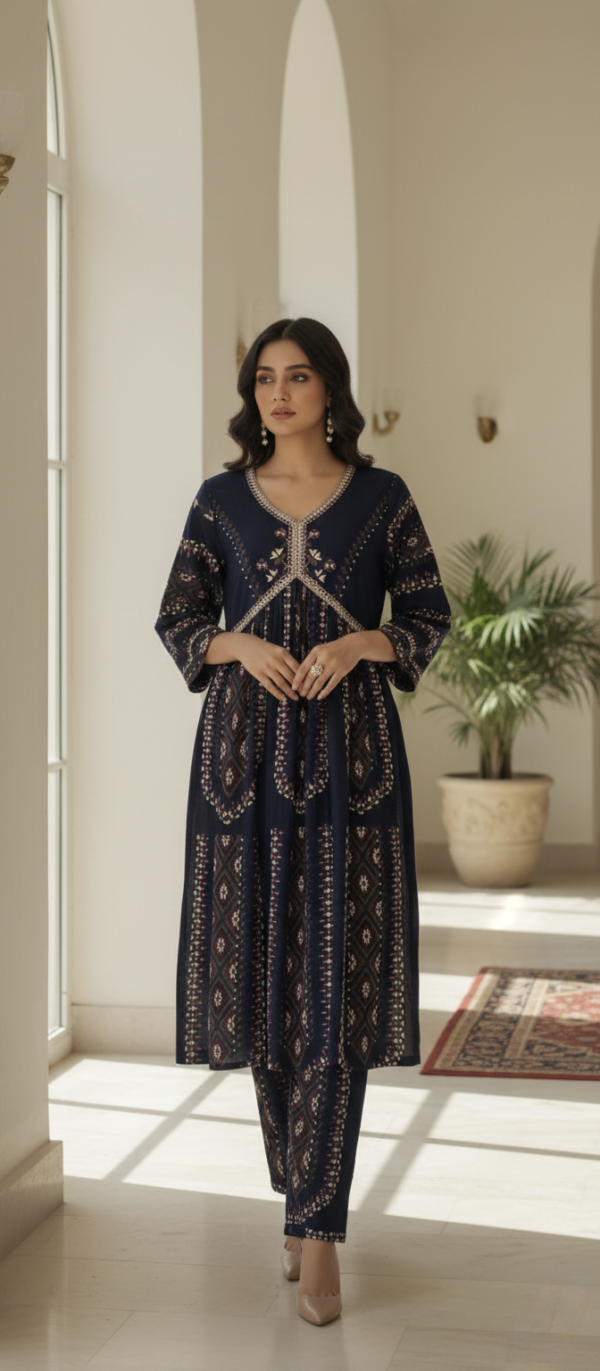 IMG_20260214_141320 Women Floral Printed Anarkali dress Rayon Cotton with Trousers