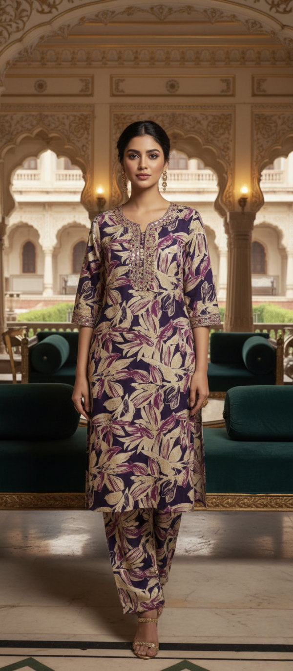 Women Floral Printed Kurta with Trousers 