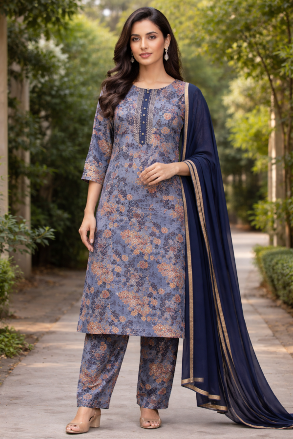 file_0000000038a071fabce88da5291fb9ea Women Floral Pinted Kurta with Pant & Dupatta