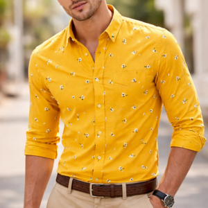 Men's Slim Fit Solid Spread Collar floral Cotton Shirt|Stylish Men's Wear Shirt for Office or Party