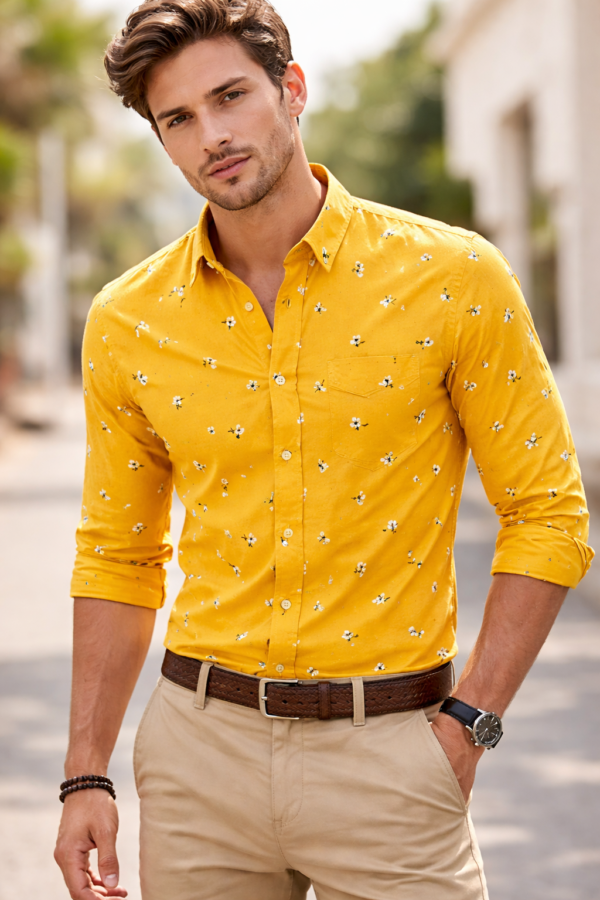 file_0000000042907208a6ae1a6bf04b8618 Men's Slim Fit Solid Spread Collar floral Cotton Shirt|Stylish Men's Wear Shirt for Office or Party