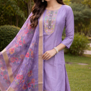 Women Floral Pinted Kurta with Pant & Dupatta