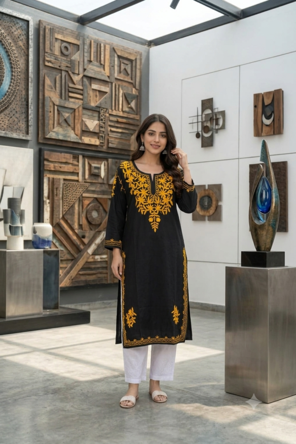 Women's Rayon CottonEmbroidered Long Kurti Premium Quality