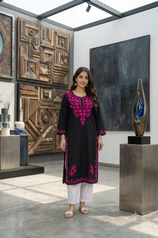 Gemini_Generated_Image_nmc957nmc957nmc9 Women's Rayon CottonEmbroidered Long Kurti Premium Quality