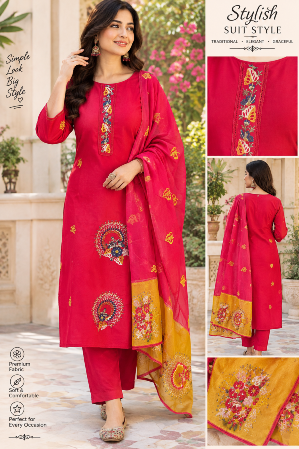 Beautiful embroidery premium quality suit full handwork on duppata